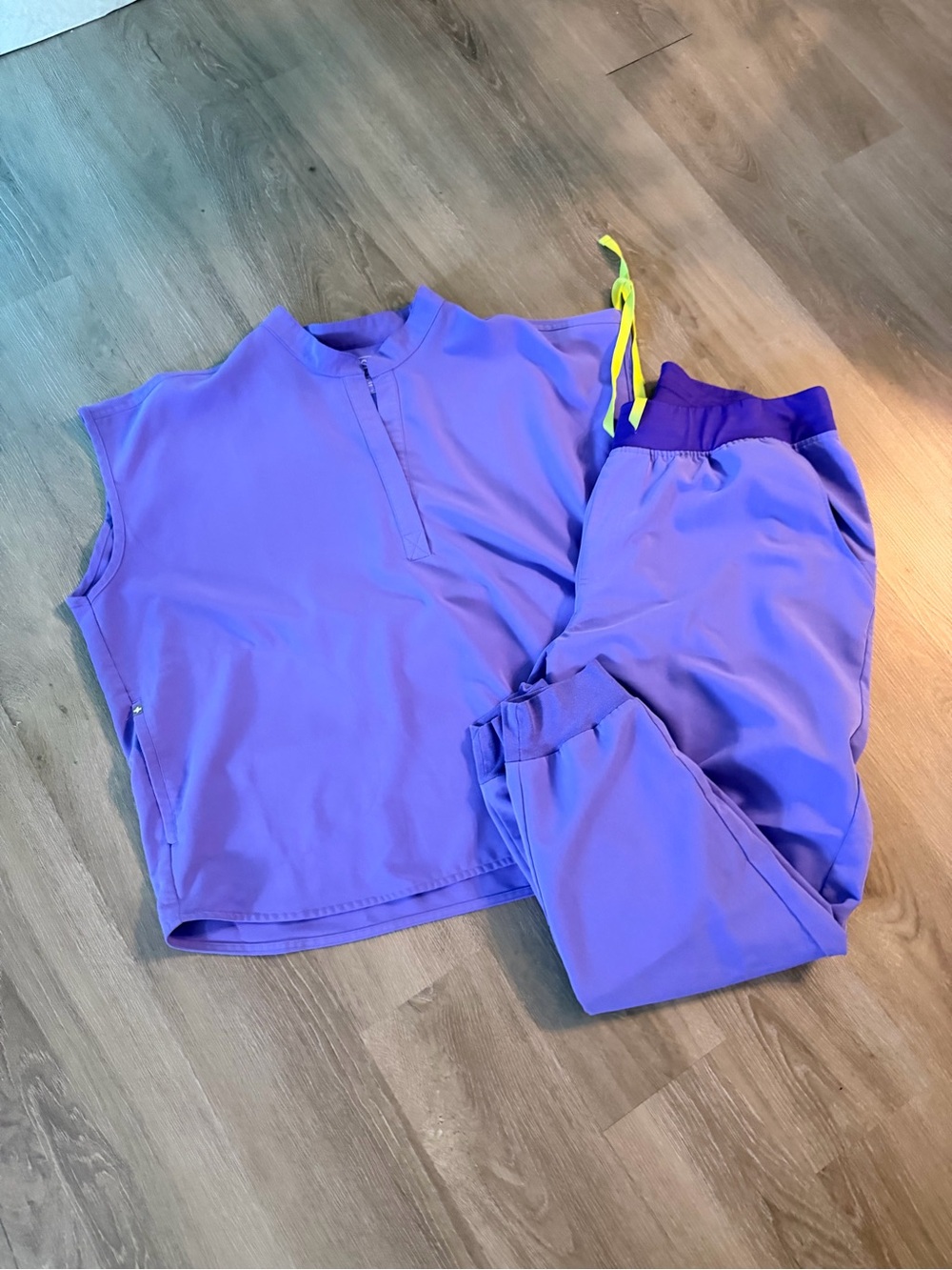 FIGS Women's Purple Scrub Top and Jogger Set